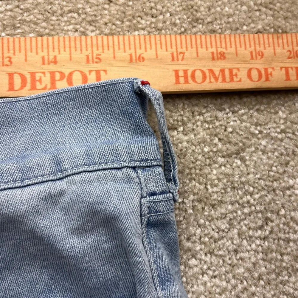True Religion Rocco Relaxed Skinny Denim Shorts Light Wash Red Stitch Mens 30
